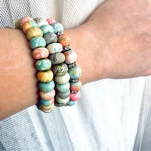 3 NWT Handmade VivaBeads Stretchy Bracelets Bundle Lot